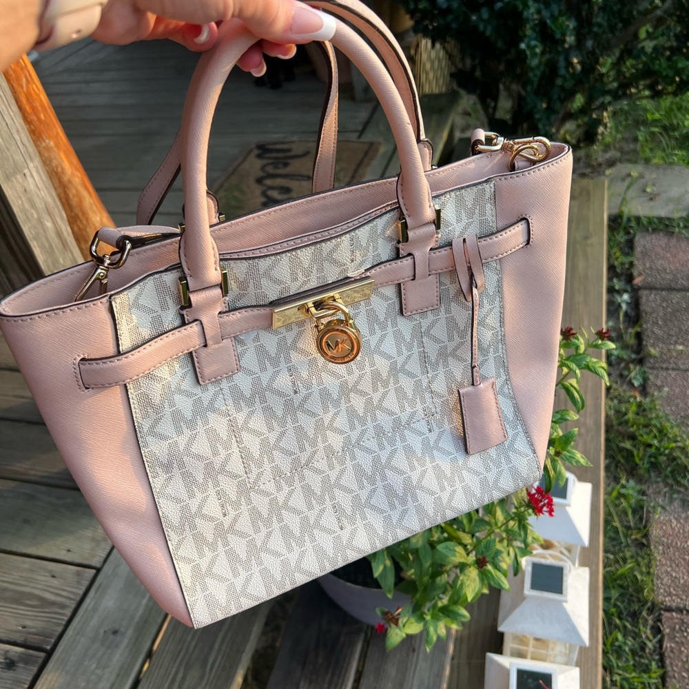 Michael Kors Blush and Gray Satchel